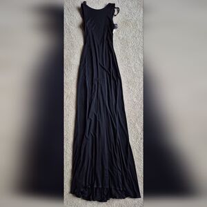 NWT Vintage Nicole Miller Black Fishtail Floor Length Stretch Gown Size 6
